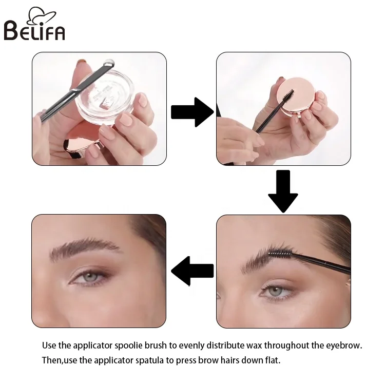 customized  dual ended Spatula eyebrow brow soap styling mascara brush mini brow wax lift applicator brow gel freeze applicator