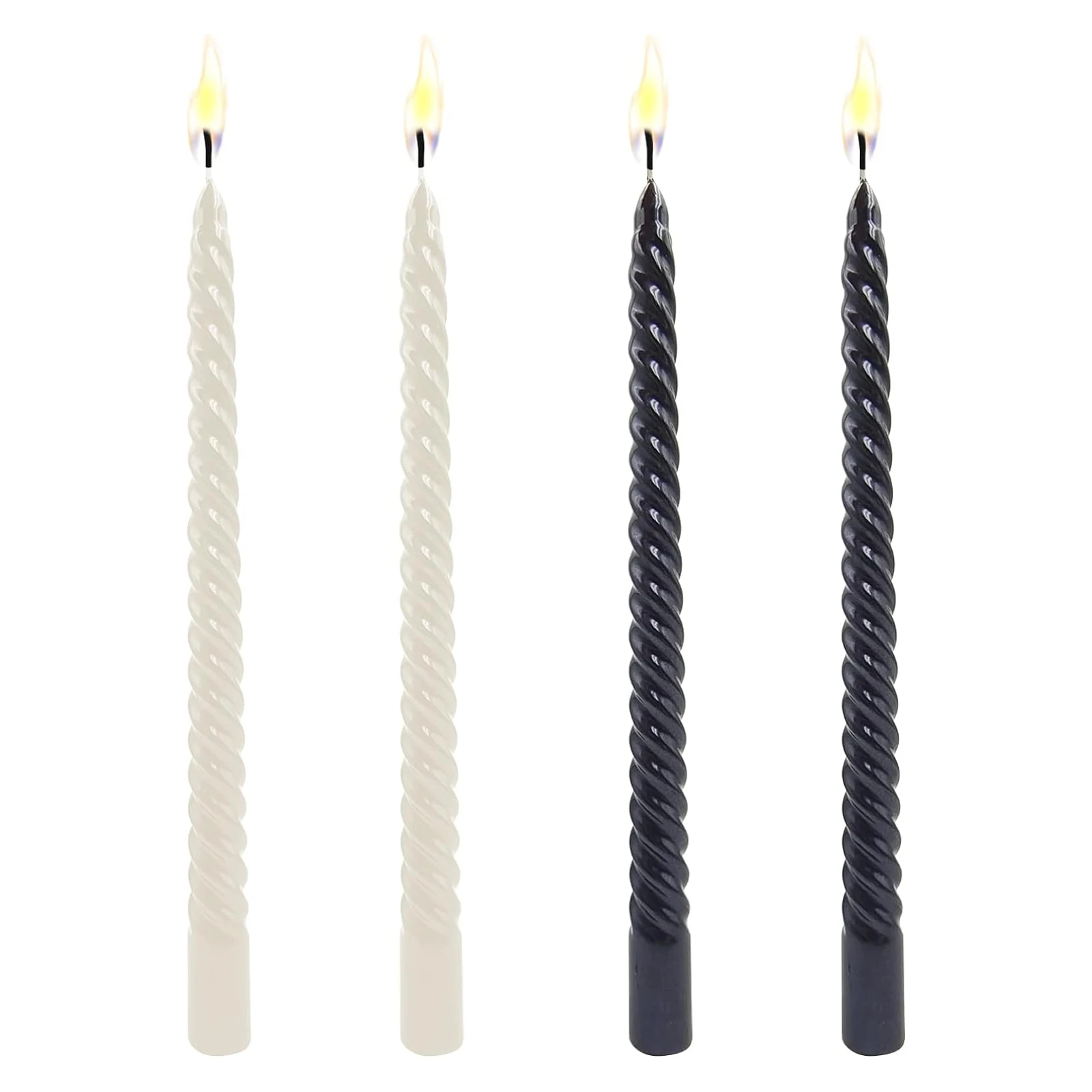 Wholesale Set of 4 Clean Burning Dinner Wedding Spiral Long Taper Candles For Christmas Party Home Decoration