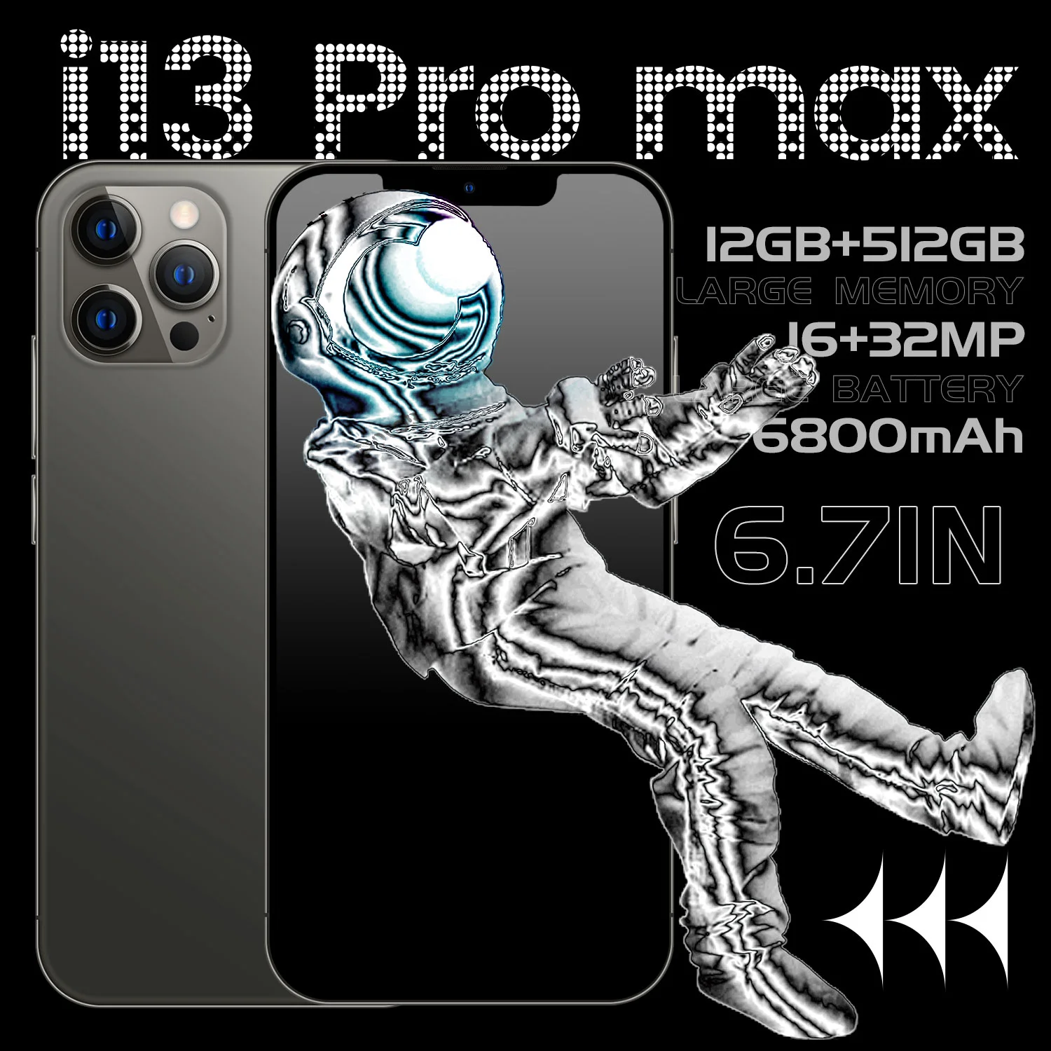 Горячая распродажа! I13 PRO MAX 12 Гб + 512 6 7 дюймов полный экран Android 10 0 мобильный телефон PHONE13 сотовый смартфон