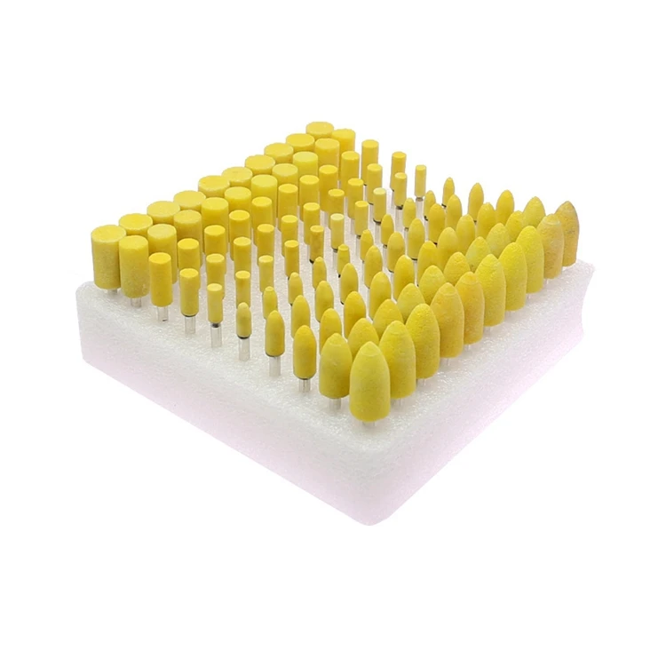 4-10mm Yellow P240 Fine Ceramic Mounted Point Polishing Bobs for Metal Plastic Wood Polishing