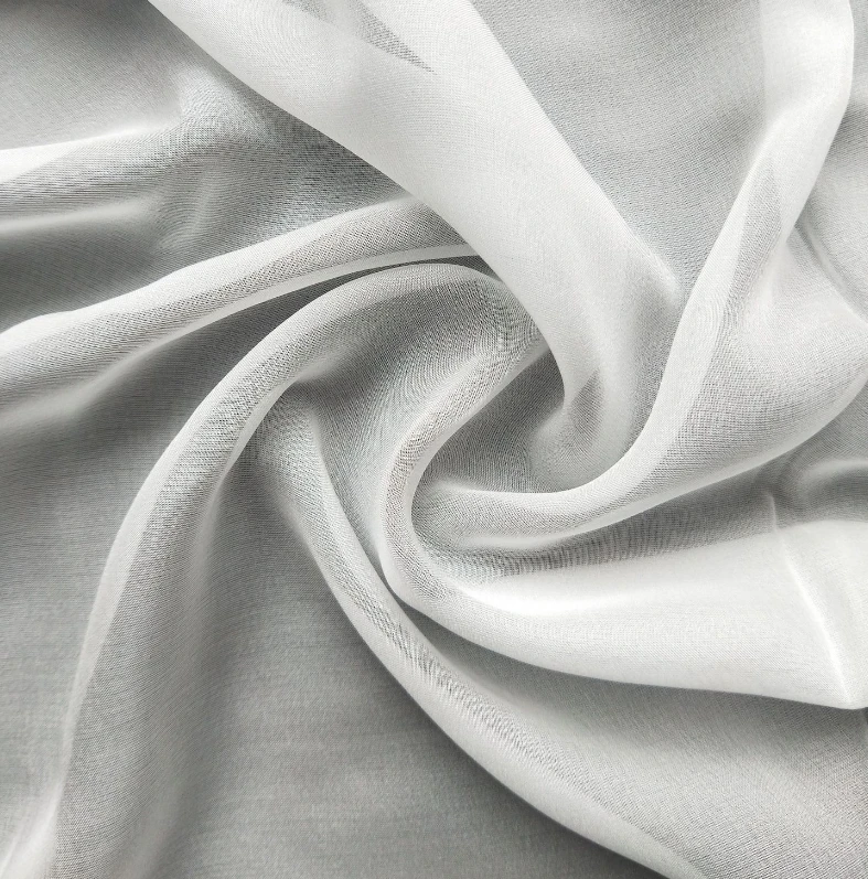 Wholesale 6mm 140cm White Thin Undye Nature Silk Chiffon Fabric Meter Pure Silk Dress Lining Chiffon Fabrics for Painting Sewing