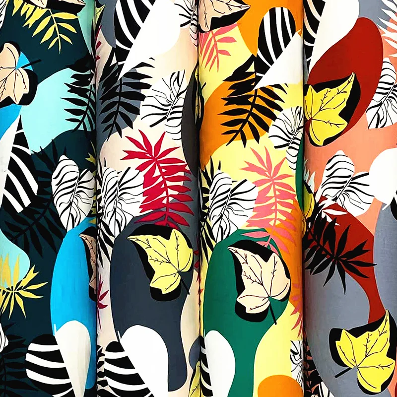 2022 New trendy good quality rayon printed CREPE fabric stock lot 100% Rayon fabric