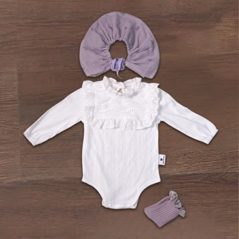 SEEJOYOU Wholesale Baby Girl Clothes Spring Autumn Infant Jumpsuit Dress with Long Sleeves New Sweet Bamboo Fabric Low Price