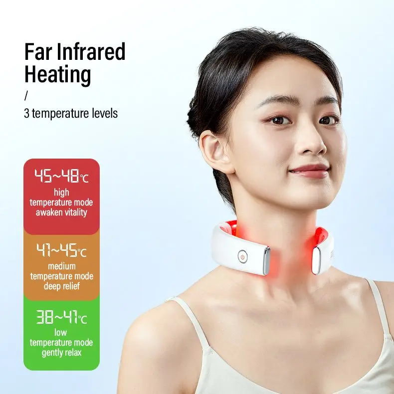 Intelligent electric smart wireless infrared heating red light therapy cervical pull traction relaxation neck massager