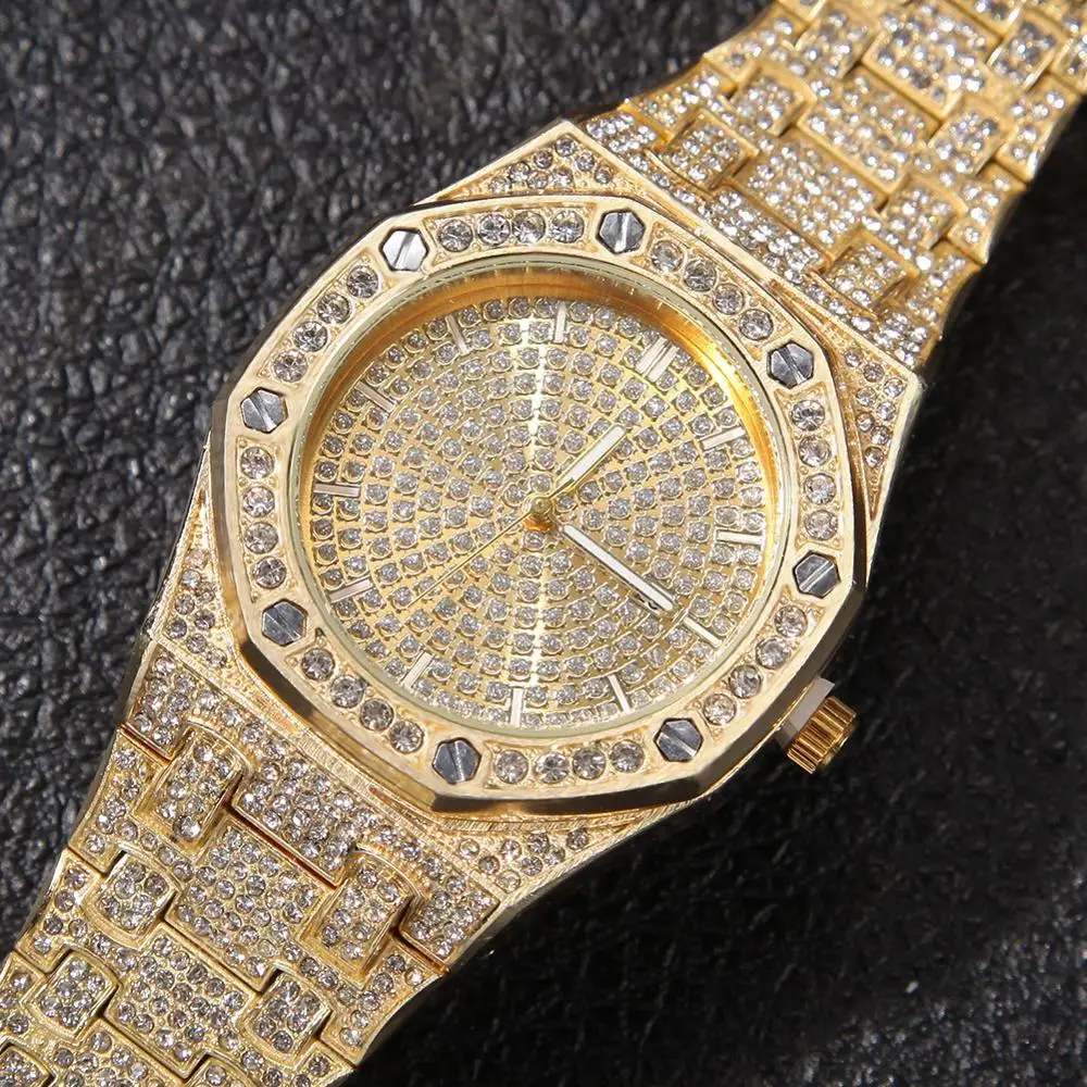2020 new multi style 18K Gold Watch Men  Diamond Iced Out Watches Top Brand Luxury High Quality Male luxury quartz watch men