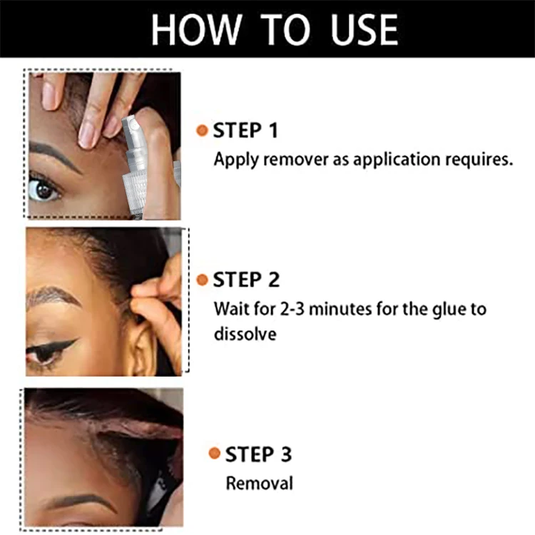 Lace Glue Remover Spray Wig Bond Residue Buildup Adhesive Remover Spray For Skin