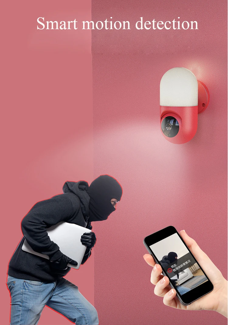  Fuvision мини приведенный в действие AC PTZ IP Wi-Fi настенный выключатель света лампы радио няня камера с 360