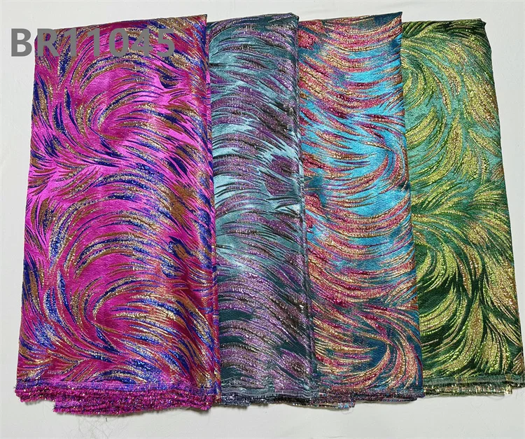 CHOCOO Hot Selling African Satin Jacquard Fabric 2024 Custom Luxury Brocade Jacquard Lace Fabric For Women Dress