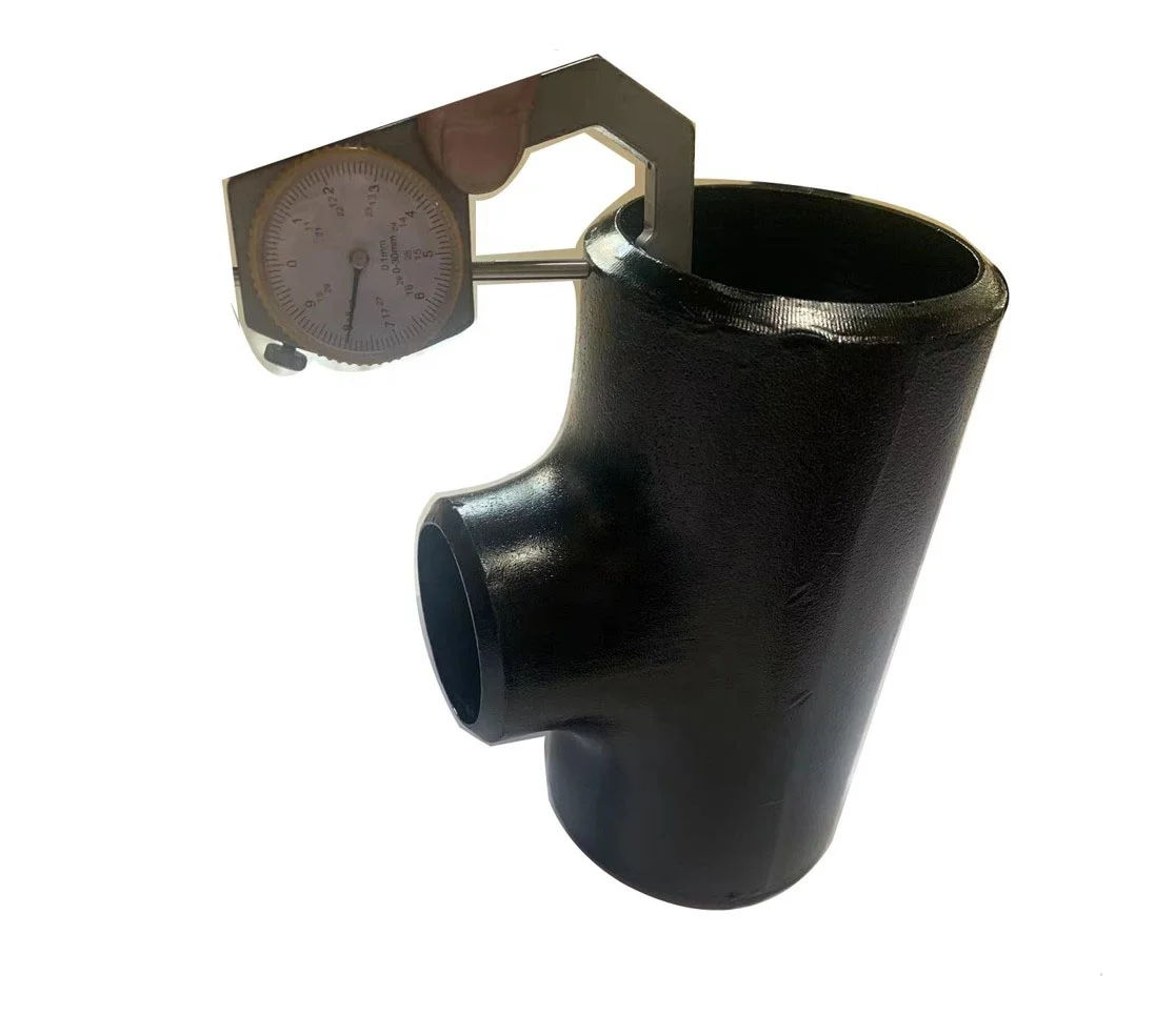 Three way pipe fitting carbon steel seamless welded sch80 reducing tee for oil gas connection