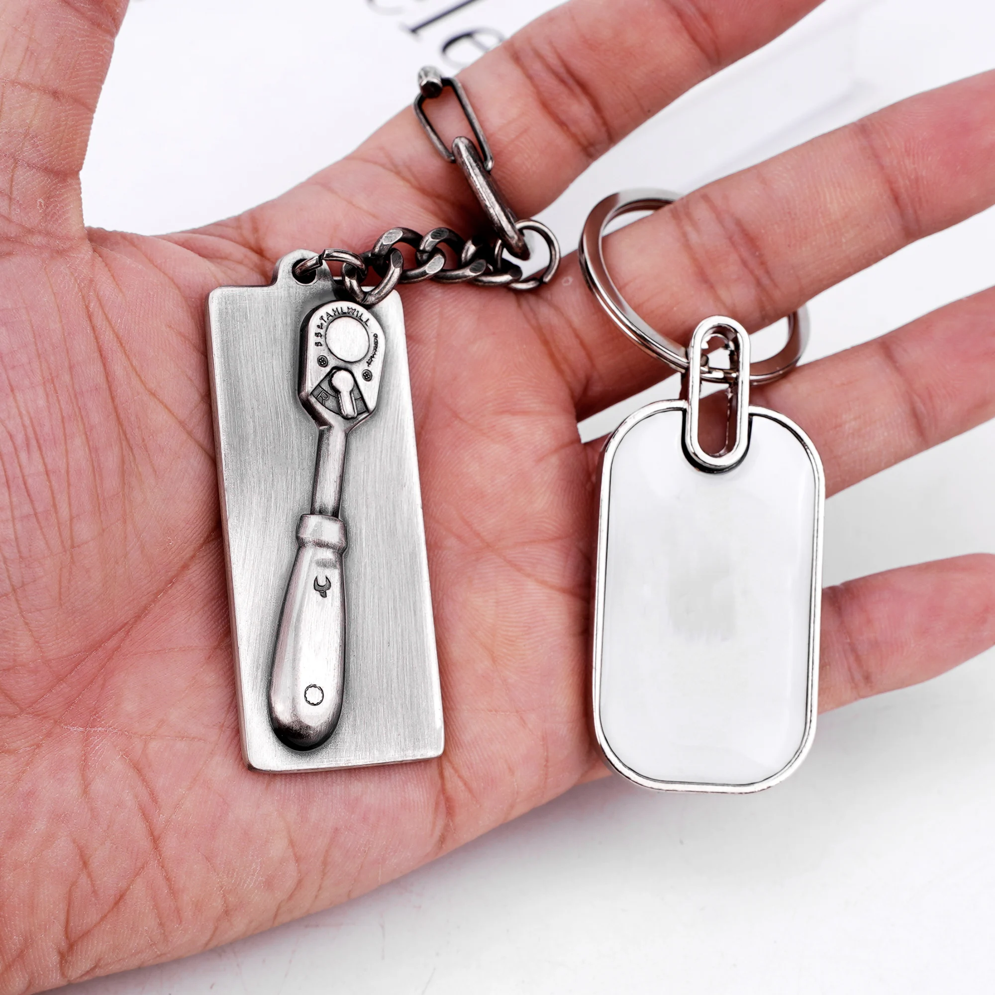 Creative Gift Personalized Custom Engraving Brand Logo Metal Keychain Metal Digital Keychain Chain Zinc Alloy Keychain