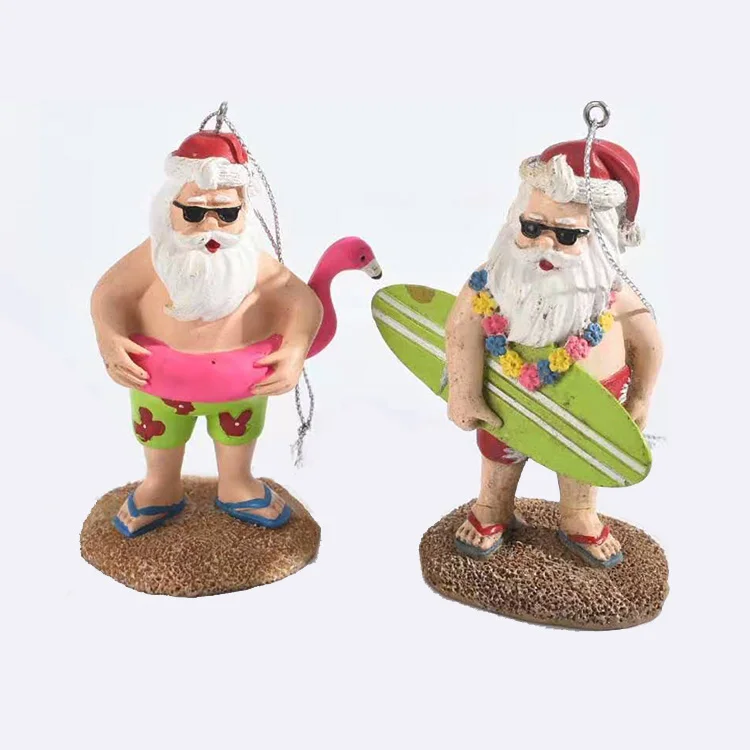 Artificial resin Santa  Figurine hanging Christmas tree ornaments new product ideas 2021 valentines day gifts