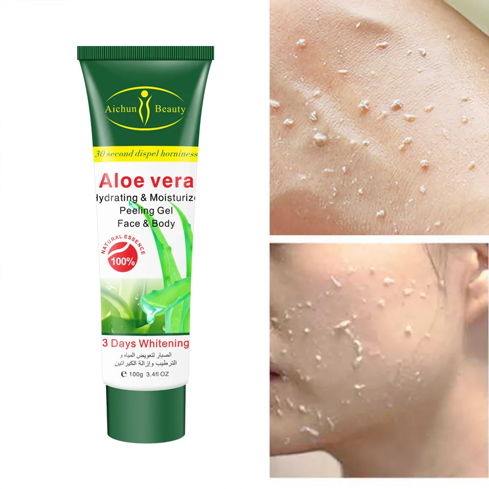 
Aloe Exfoliating Cream Scrub Peeling Gel Face Body Skin Moisturizing Facial Whitening Cream Exfoliating Facial Peeling Gel 