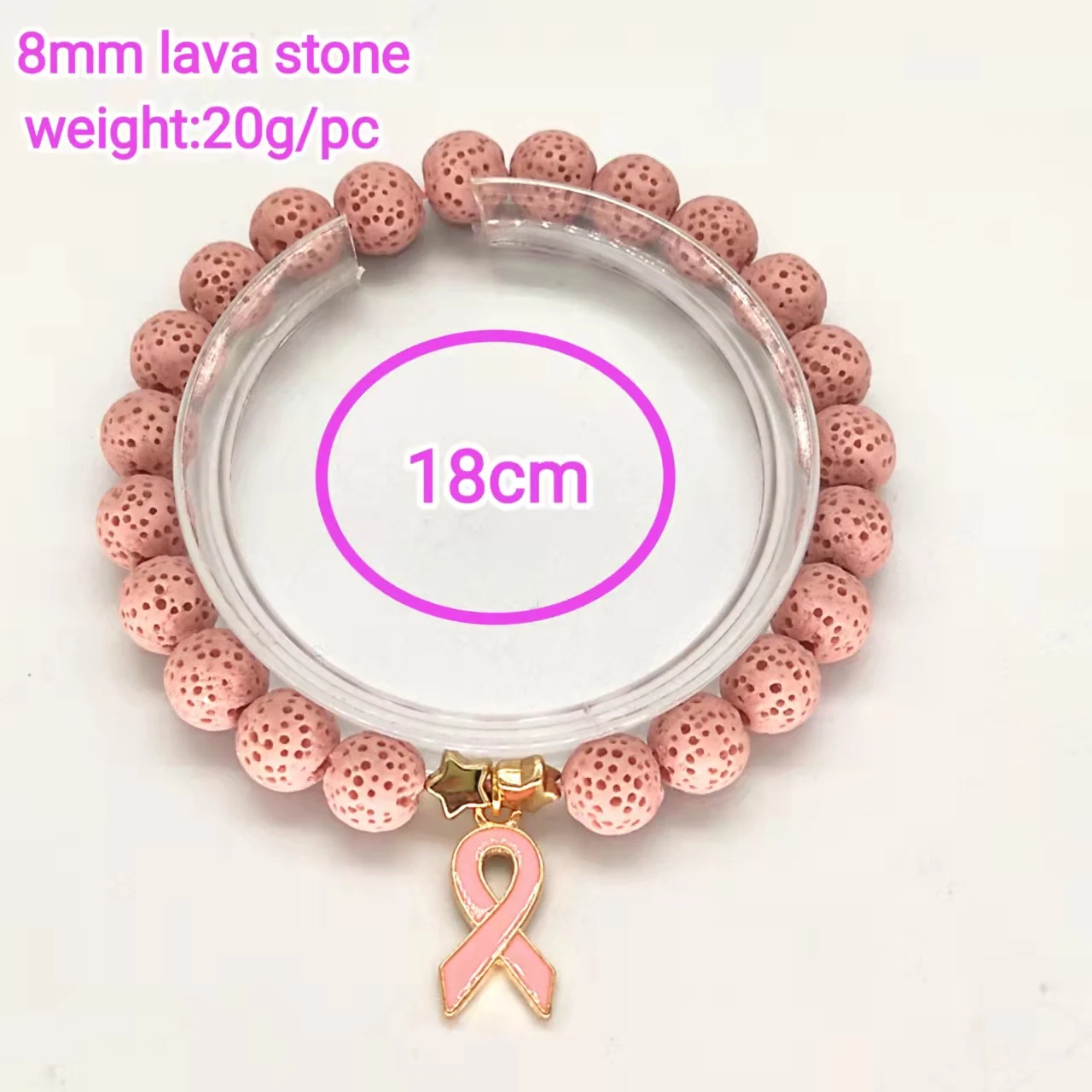 KDB8469 wholesale pink stone bracelet breast cancer awareness bracelets