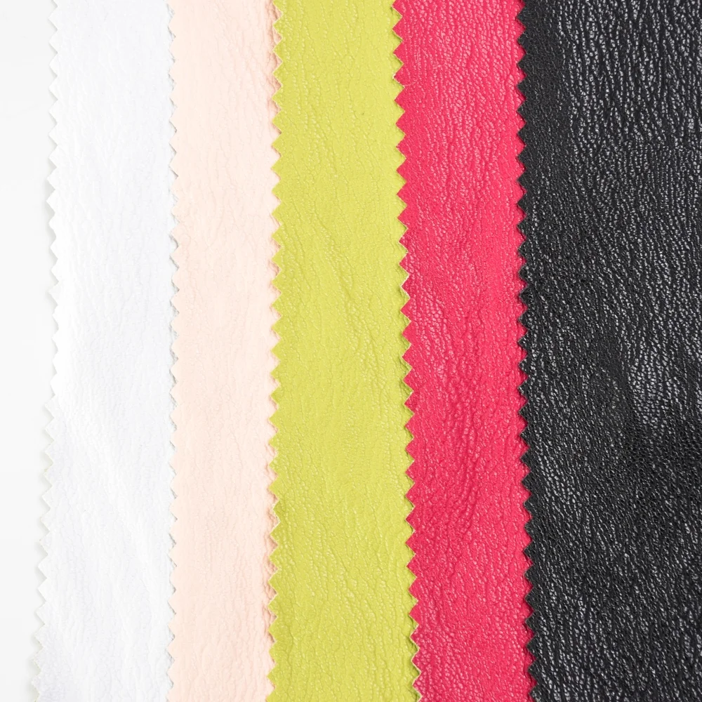 Free sample environmental friendly protein waterbase  protein pu leather products viscose backing recycled fabric for garment