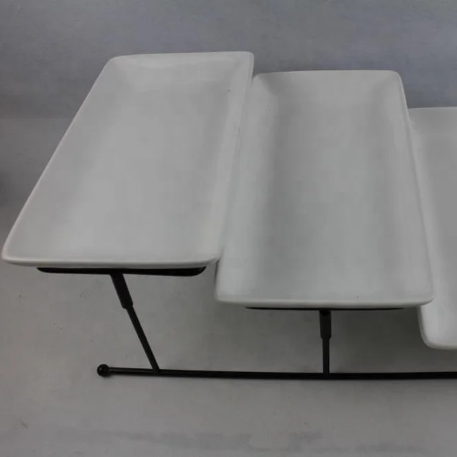 ceramic 3 tier plate with stand serving dishes party displaying plates porcelain cake plate