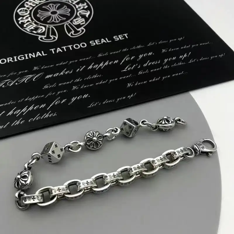 Punk Hip Hop Jewelry Cross Retro Dice Bracelet for Men and Women
