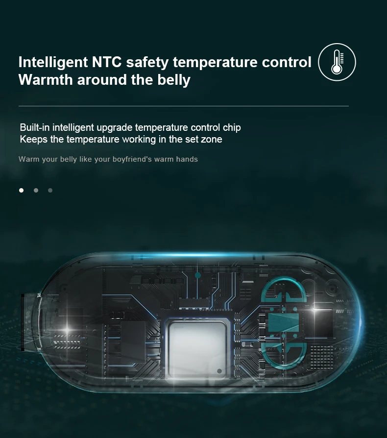 Women menstrual heat device warmer waist massager belt  3 gear period pain relief heating pad