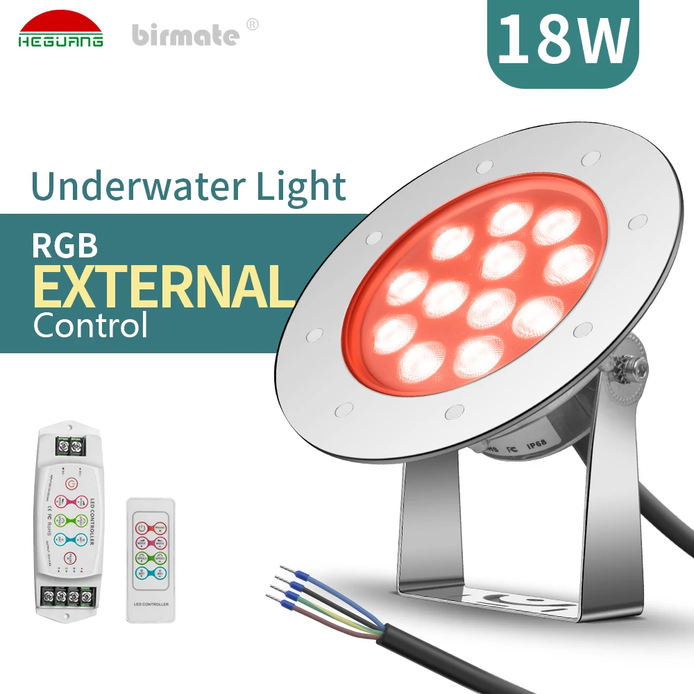 18W Color changing IP68 outdoor SS316L led pool lights under water swimming