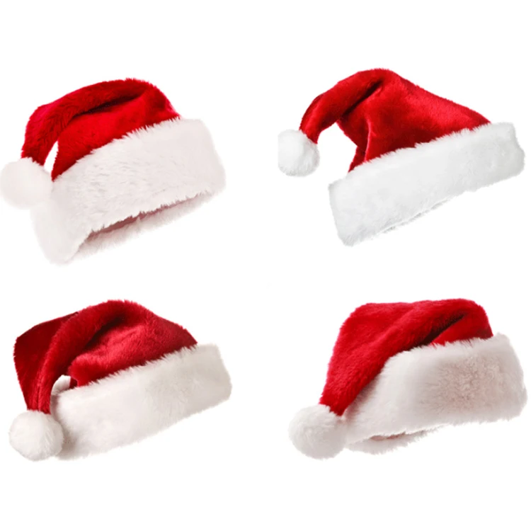 Hot Sale Low Moq Cheap Child Adult Different Material Size Happy Holiday Party Festival Merry Christmas Felt Santa Hat
