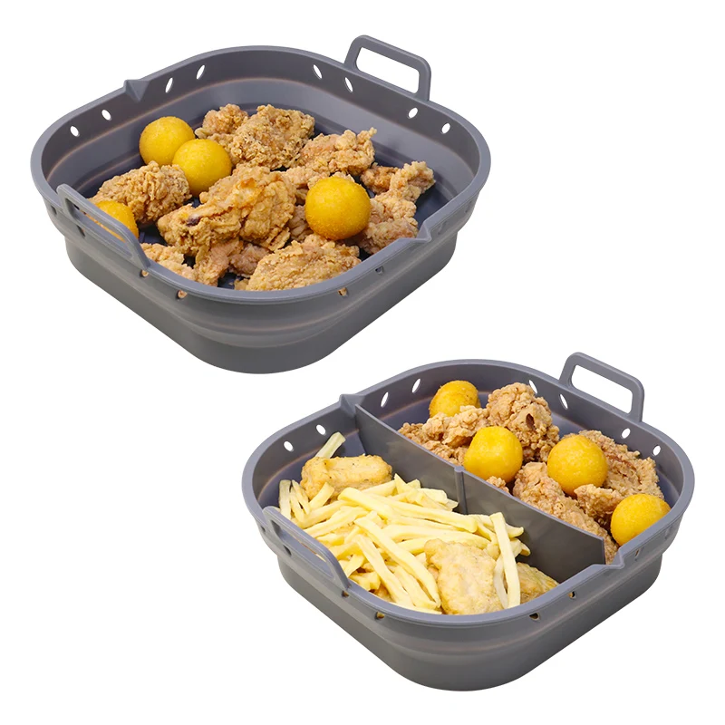 BPA Free Food Grade 8.5 Inch Air Fryer Silicone Mold Pots Airfryer Liners Baking Tray Mat Cake Pan Accessories for Air Fryer