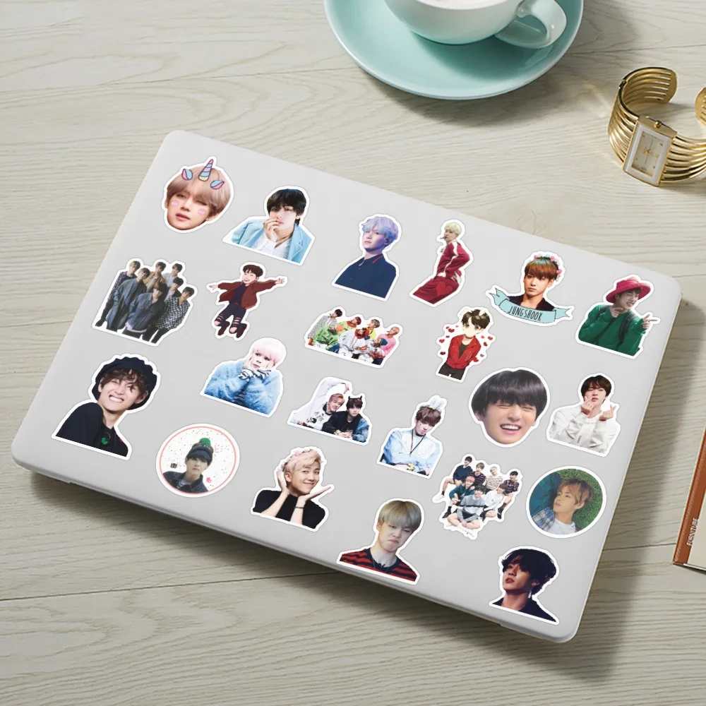 wholesale 100pcs Korean Kpop idol cartoon stickers waterproof PVC laptop notebook water bottle sticker girl Bangtan Boys sticker