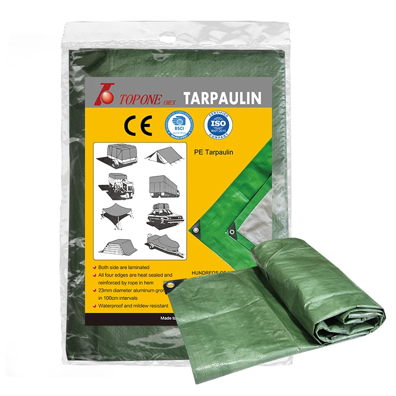 Cover Roofing Tarp Lorry PE Tarpaulin  Green Tarpaulin Covers Waterproof Plastic Tarpaulin for Euro market