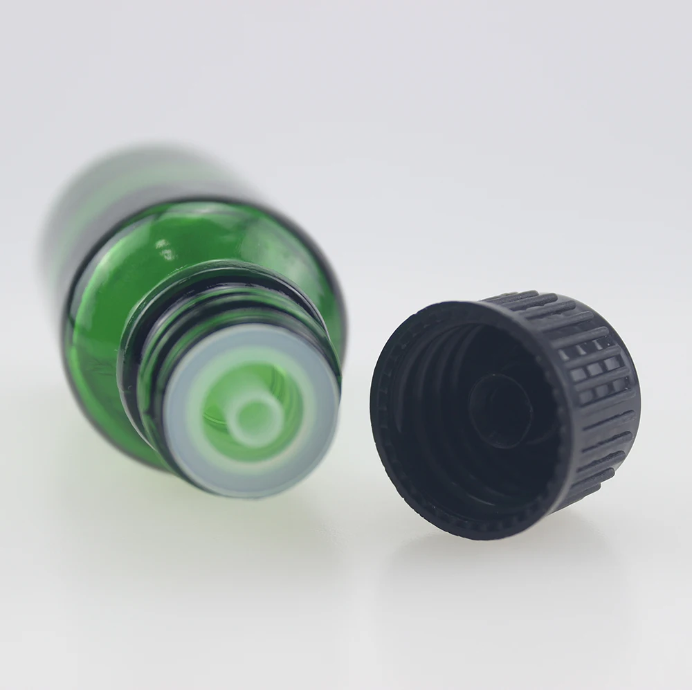 Non Spill 5ml 10ml 15ml 20ml 30ml 50ml 100ml Clear Blue Amber Green essential oil  bottle with 18/415 plastic screw cap