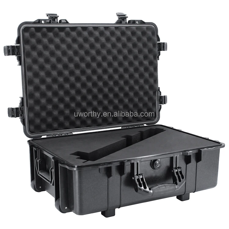 618x460x230mm Promotional Price Injection Molded Hard PP Material Wheeled Plastic Tool Case Trolley with Customized Foam