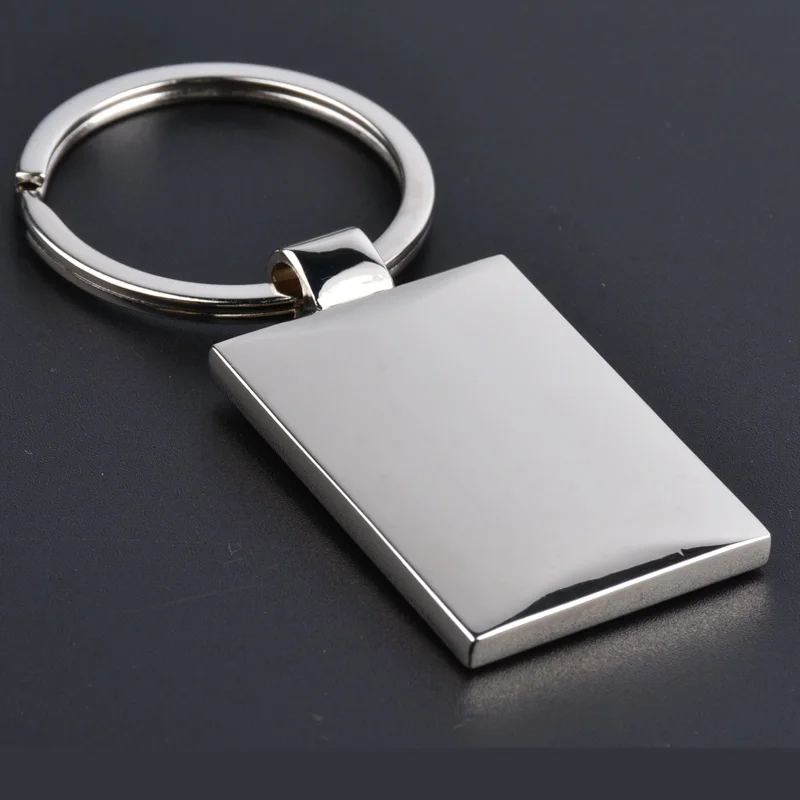 cheap custom made metal keychains Rectangular metal key chain.customized printing glue drop polly gift.