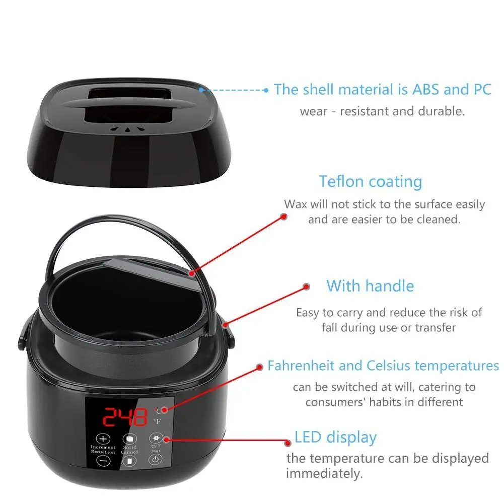 500Cc Newest Wax Heater Depilatory Wax Heater With Digital Screen Epilation Profesional Wax Melt Machine For Hair Removal