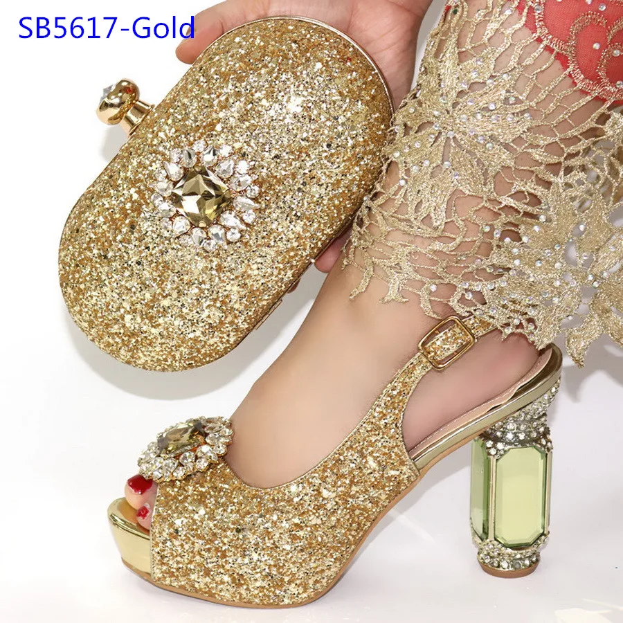 Best selling nigeria silver shoes and bag set italian women shoes and matching bag