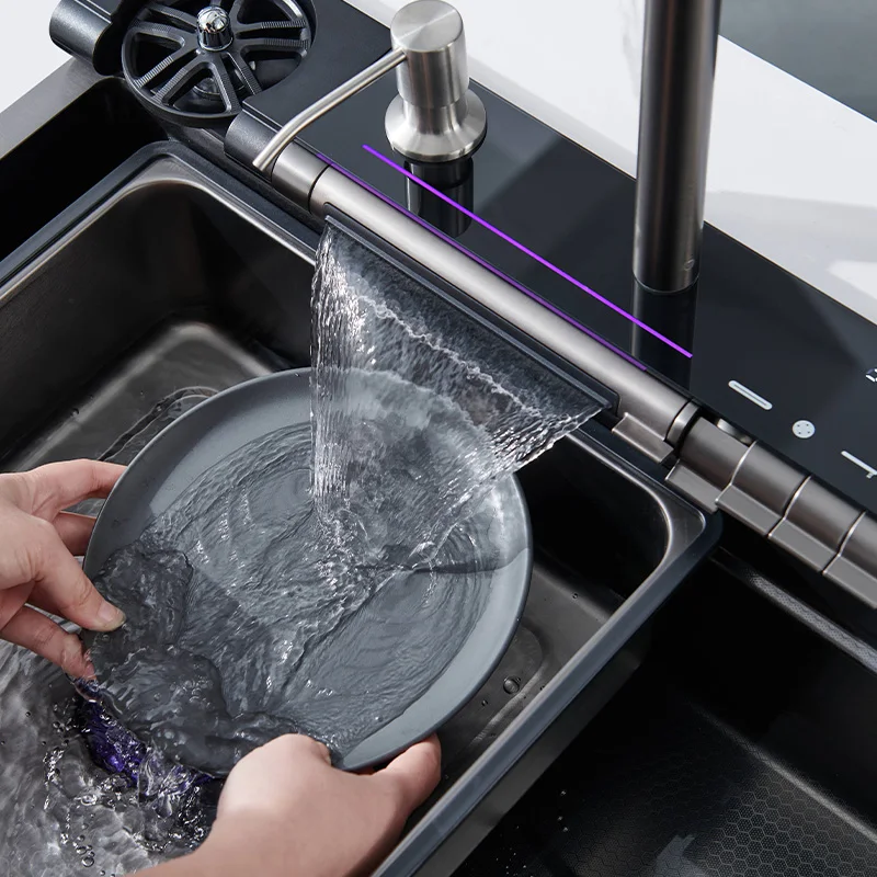 On Sale Smart Kitchen Sink Manufacturer Farmhouse Multi Function Corner Undermount Digital Hidden Stainless Steel Modern
