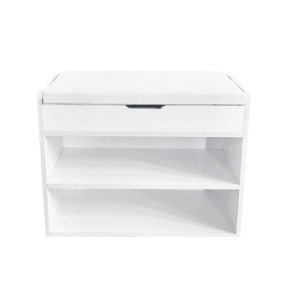 ZJH PU leather compartment shoe changing storage stool shoe cabinet bench for hallway