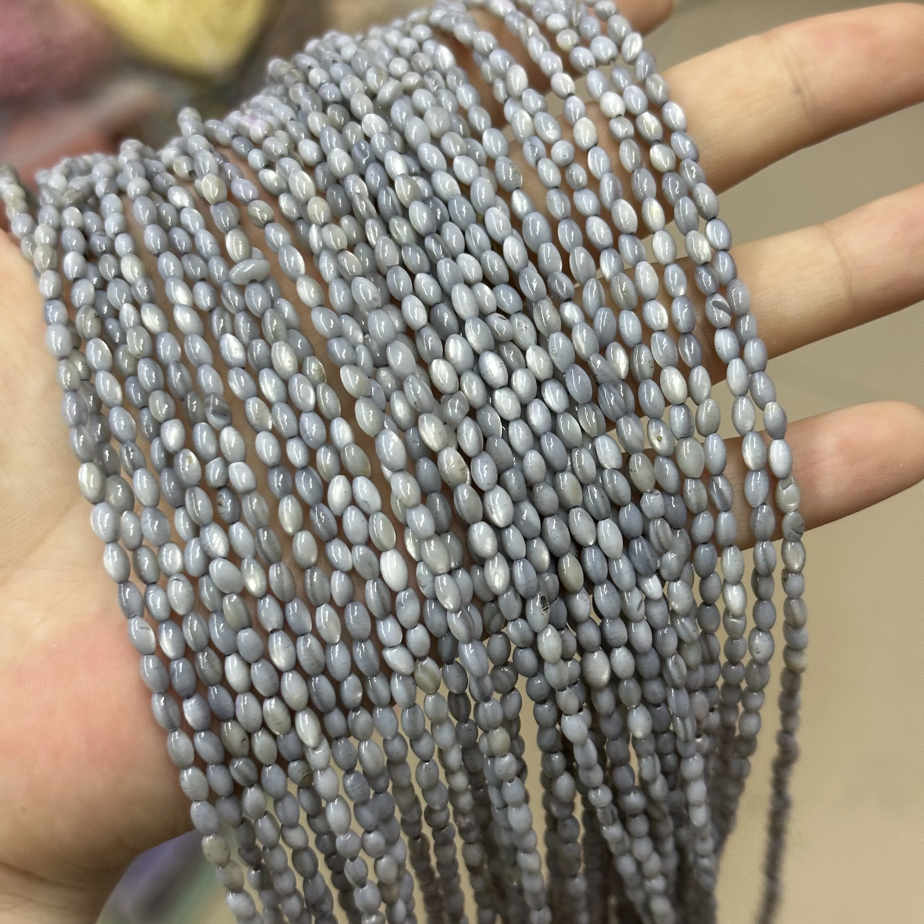 Horseshoe screw rice beads 3*5mm shell beads semi-finished loose beads diy bracelet necklace jewelry hairpin earrings wholesale