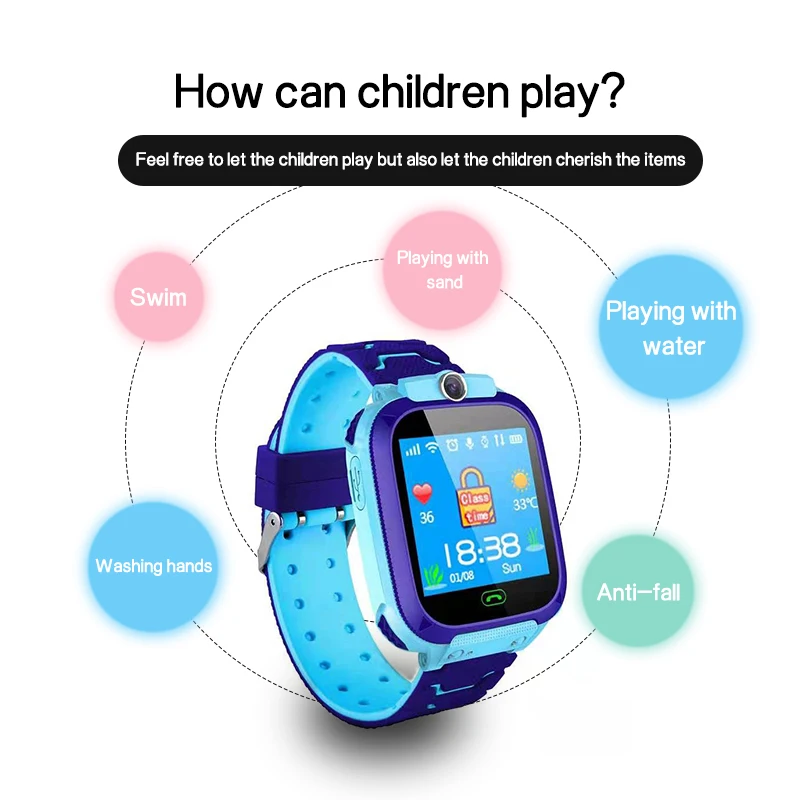 
Waterproof Kids Smart Watch Sos Antil-Lost Smartwatch Baby 2G Sim Card Clock Call Location Tracker Watch Hot In Indonesia 