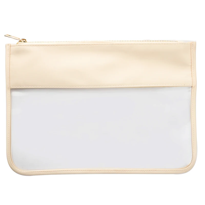 Multi-Purpose Waterproof Clear Toiletry Cosmetics Makeup Pouch with metal zipper