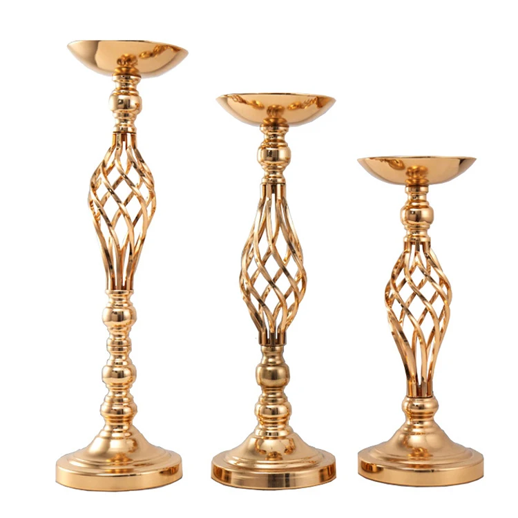 Party Flowers Table Centerpieces Metal Flower Vase WeddingTall Holder for Pillar Candle