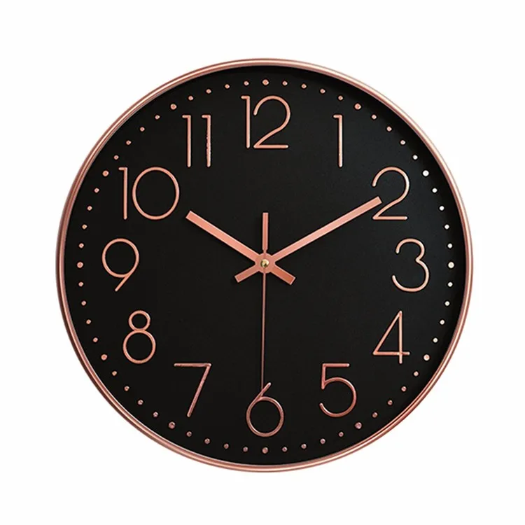 Круглые современные пластиковые настенные часы с 3d-цифрами, 12 дюймов, украшение для дома
