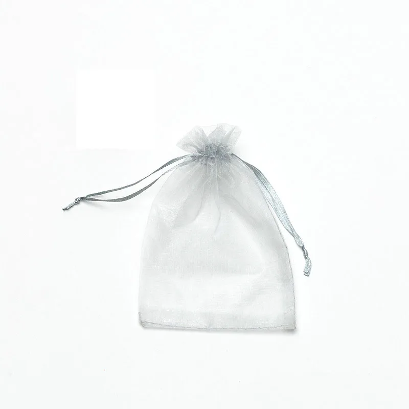 Wholesale custom logo packaging organza small large gift pouch wedding jewelry sheer organza bag with satin rope