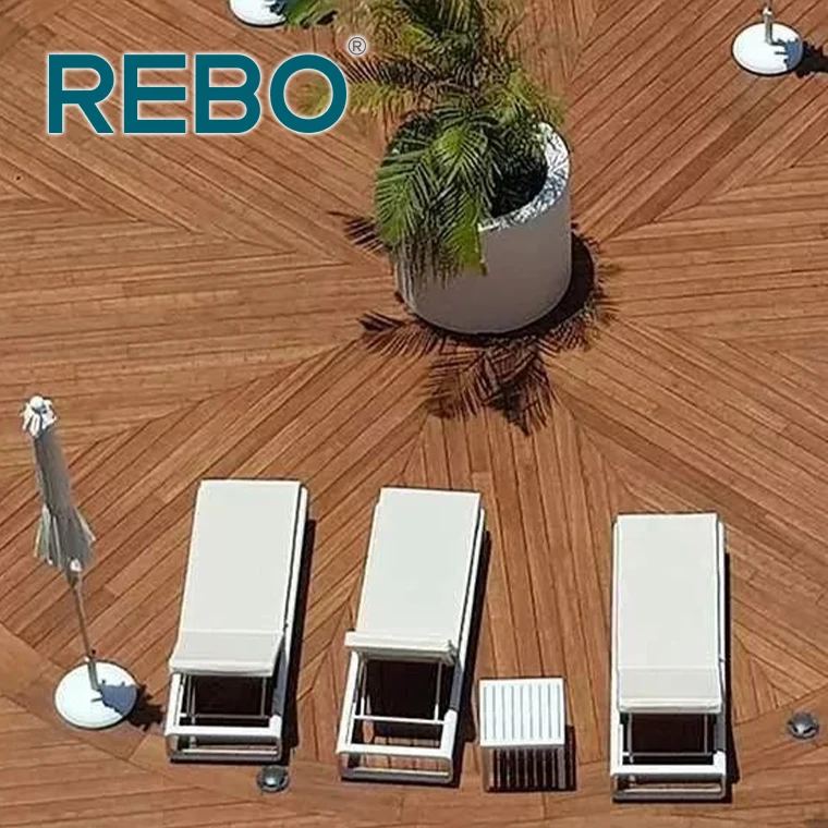 Natural color bamboo wooden parquet deck flooring