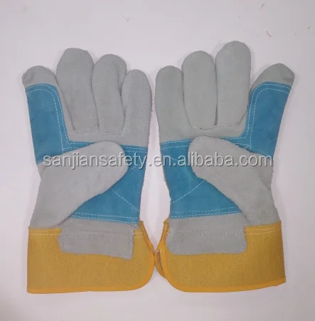 Hot Safety Industrial Grip Heavy Duty Outdoor Safety Cheap Stripe Leather Work Gloves & Mittens