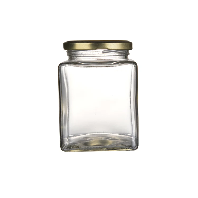 hot sale 200ml 250ml 280ml 380ml 500ml  Empty Mouth Food Storage Glass Mason Jar Jam Sauce Honey Canning Jars with Metal Lid