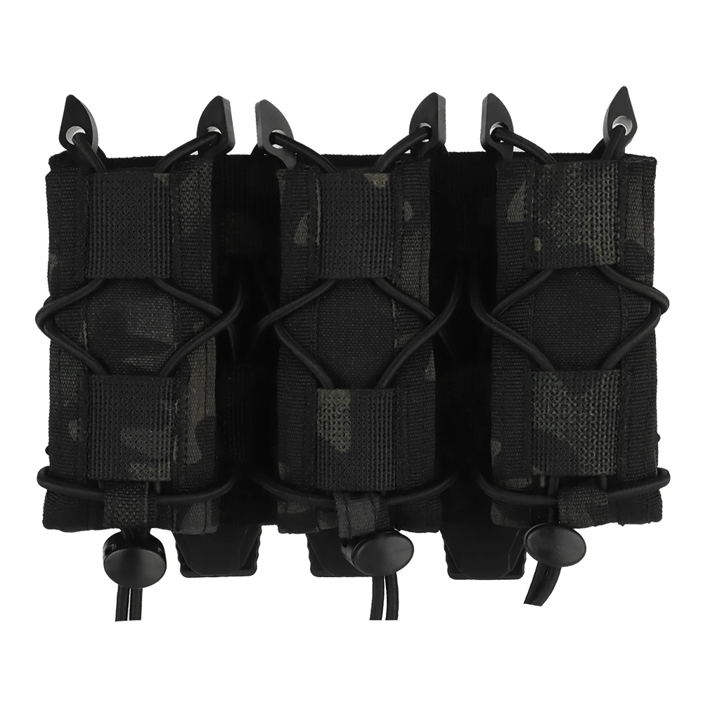 Tactical 9mm Triple Magazine Pouch Molle Open Top Mag Carrier Flashlight Pouch Hunting Equipments
