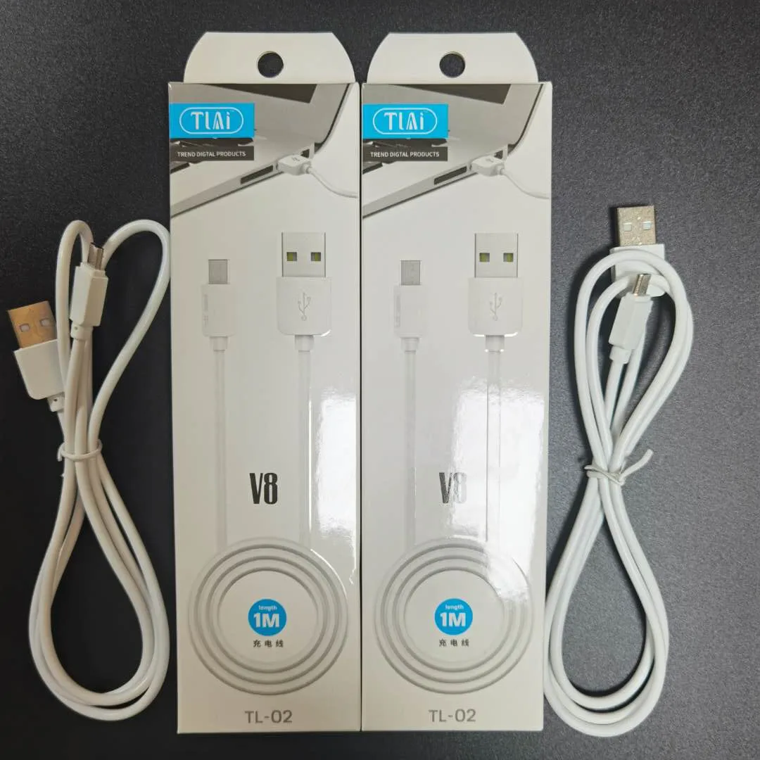 
retail package 1A white micro usb charger cable for android phone charging cable 