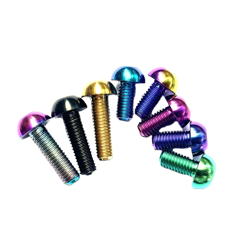 Factory wholesale Bicycle Water Bottle Cage Fixing Bolts fastener Button Head Screws Anodized gr5 titanium Torx Screw by PYTITAN