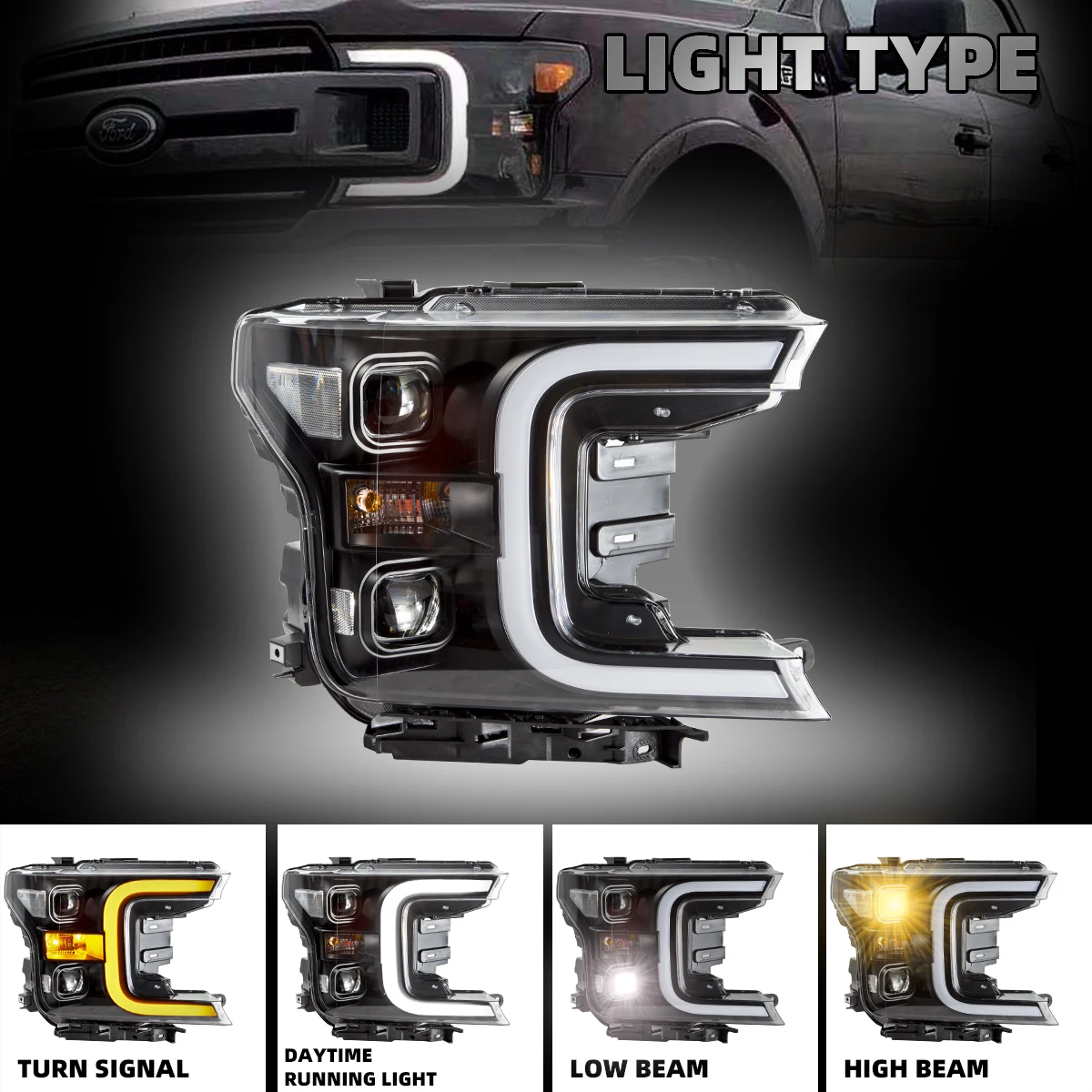 Eagle eyes 2018 f150 headlights  for Ford Raptor 2018 F150  F-150 car headlight modified front light