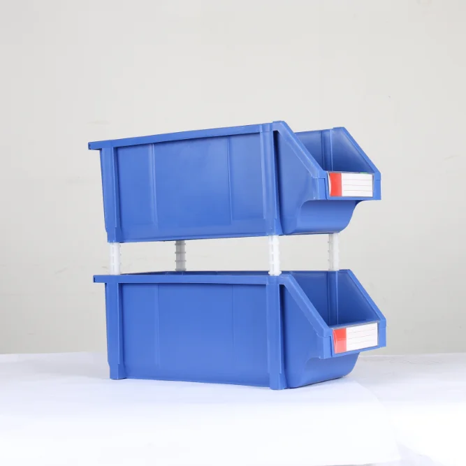 Front opening heavy duty warehouse storage bin plastic stackable storage box picking bin for screws nuts bolts storage