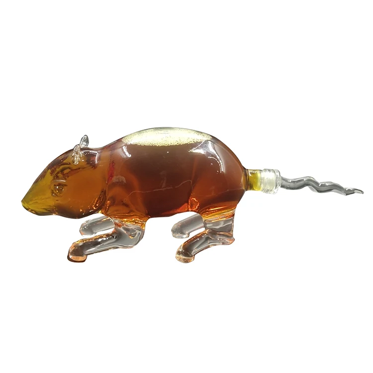 Новинка 2019, бутылка для бренди в форме мыши, стеклянная бутылка для виски, бренди, рома, красного вина, спирта