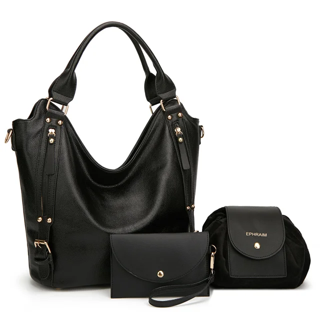 Large capacity Vintage Hand Bag Shoulder Tote Bags 4-Piece Sets Multi-Function Pouch Toiletry Bag  For Women Famous Brands