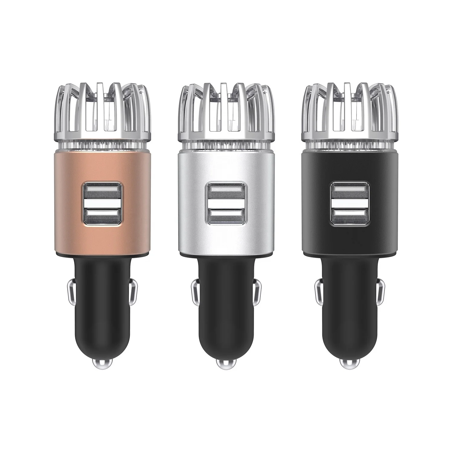 
2021 New Product Ideas Best 2 in 1 Negative Ion Air Cleaner Mini Portable Dual USB Car Charger Air Purifier 